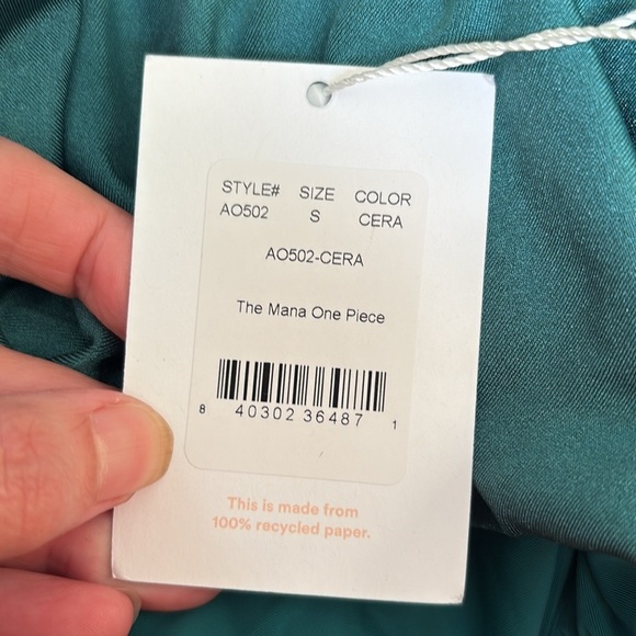 Andie Mana One piece Swimsuit Ceramic Teal size S NWT - Picture 3 of 7